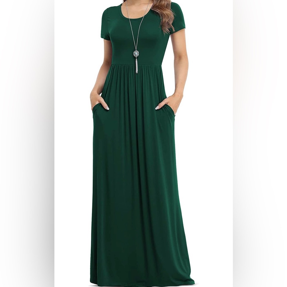 Dark green maxi dress